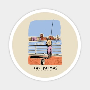 Fisherman in las palmas de Gran Canaria Canary Islands Spain travel Magnet